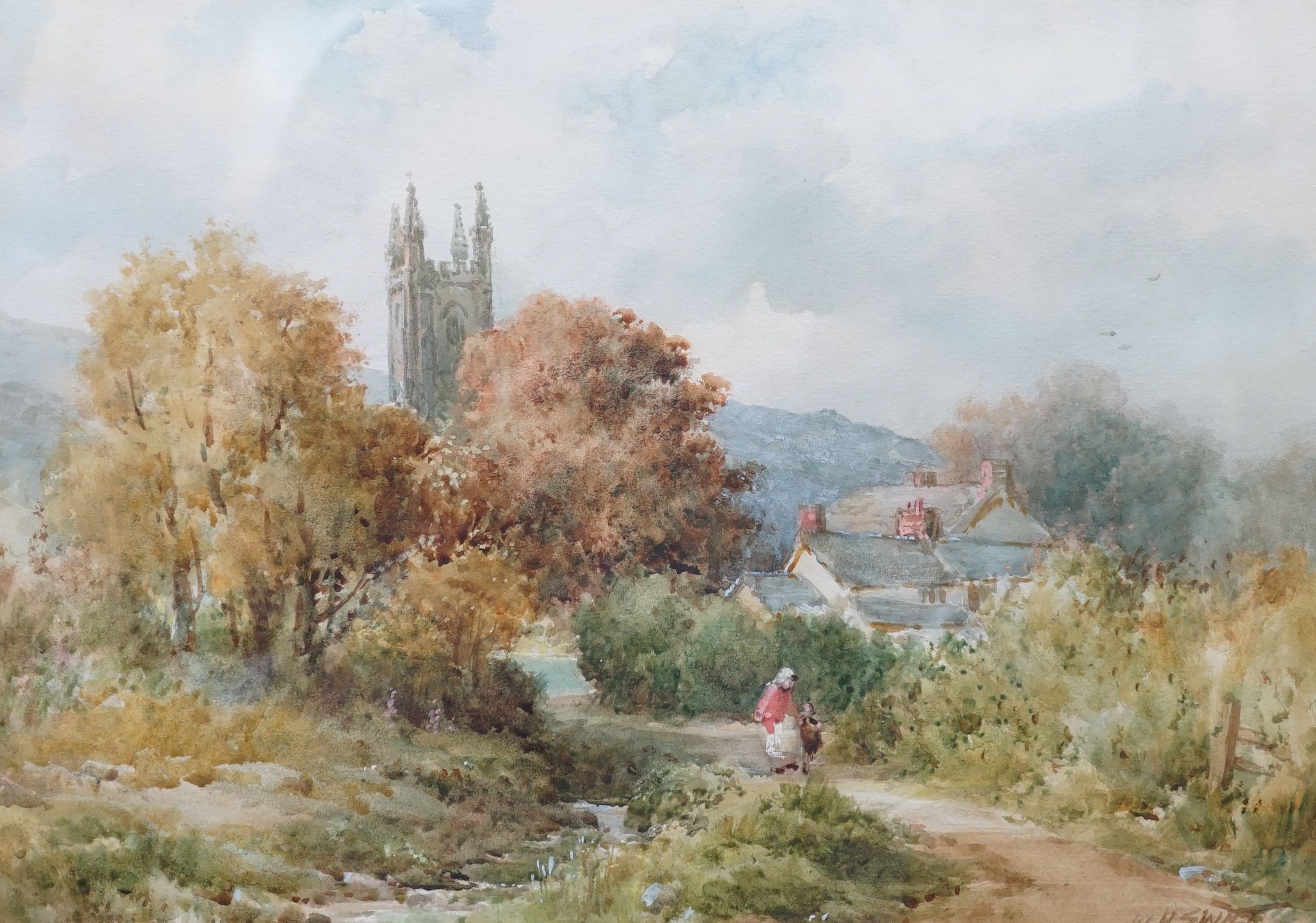 Walter H. Sweet (1890-1943), View at Widdecombe in the Moor, watercolour, signed, 25 x 35cm